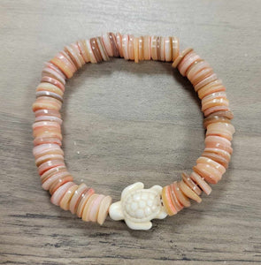 Pink Shell & Natural Stone Turtles