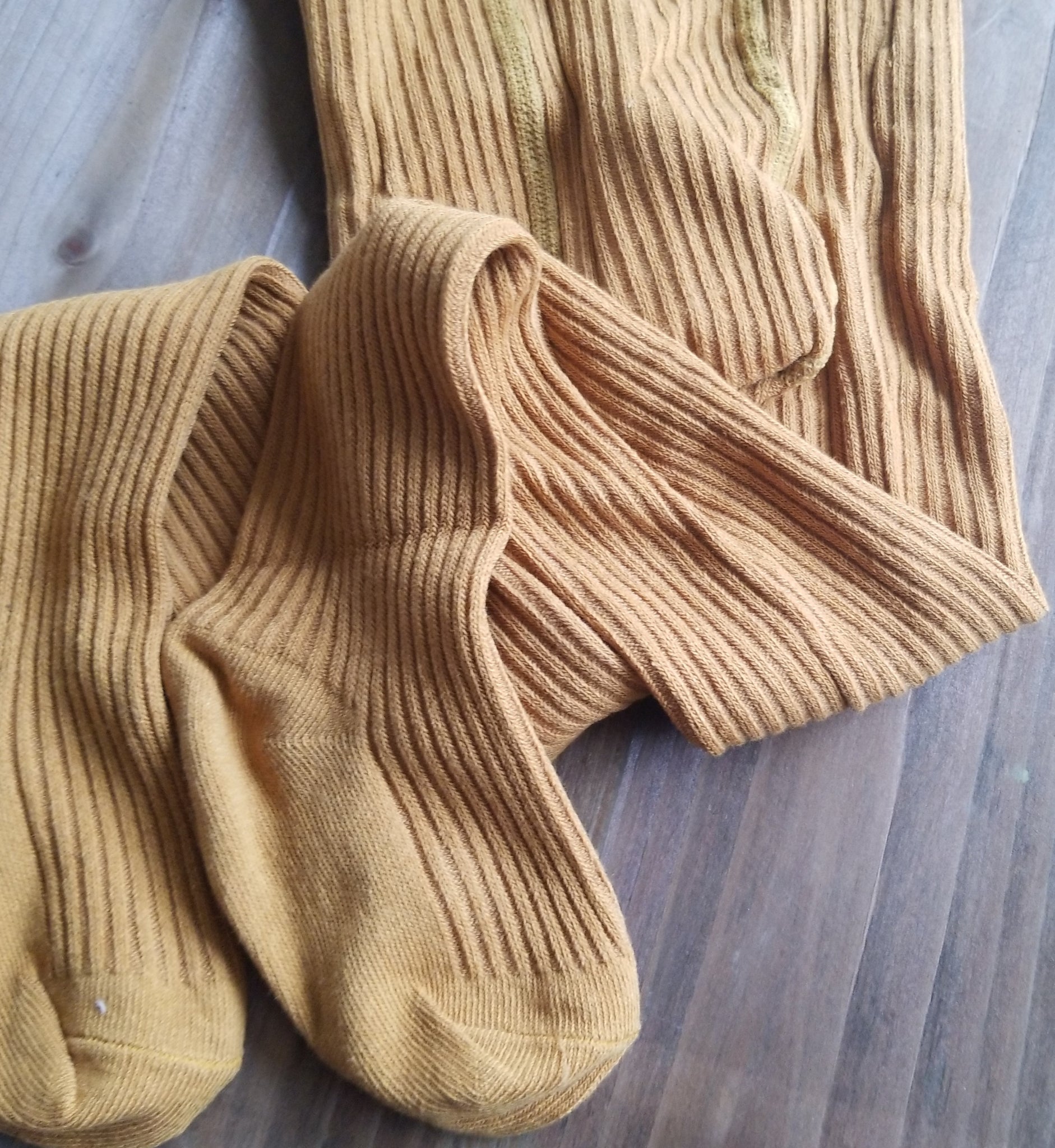 Mustard Ribbed Tights